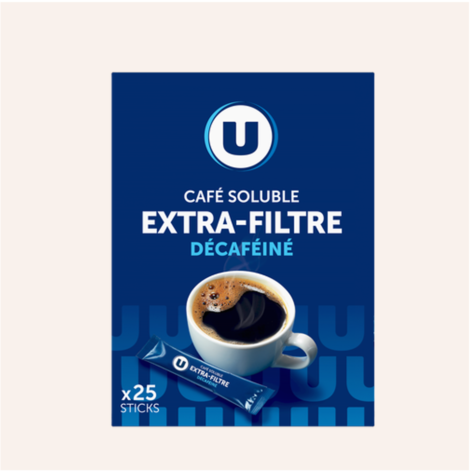 U Café Soluble Extra Filtre Décaféiné 25x50g_0