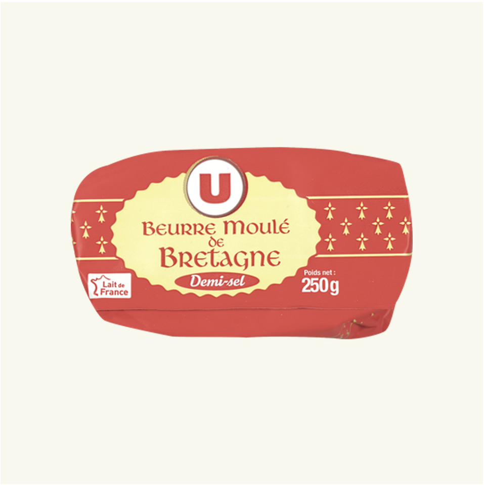 U Beurre Moulé de Bretagne Demi-Sel 250g_0