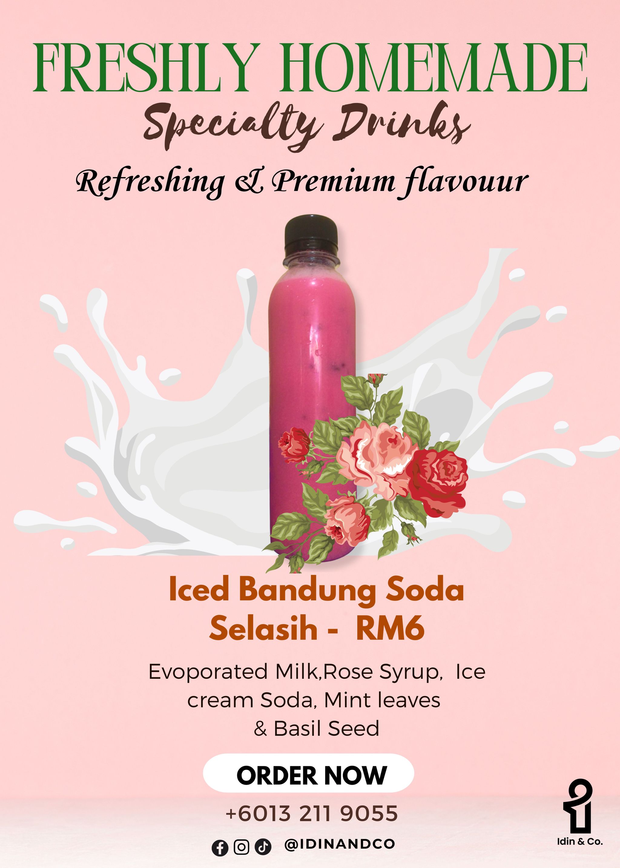 Rose Milk Soda with Basil Seed | Bandung Soda Selasih_0