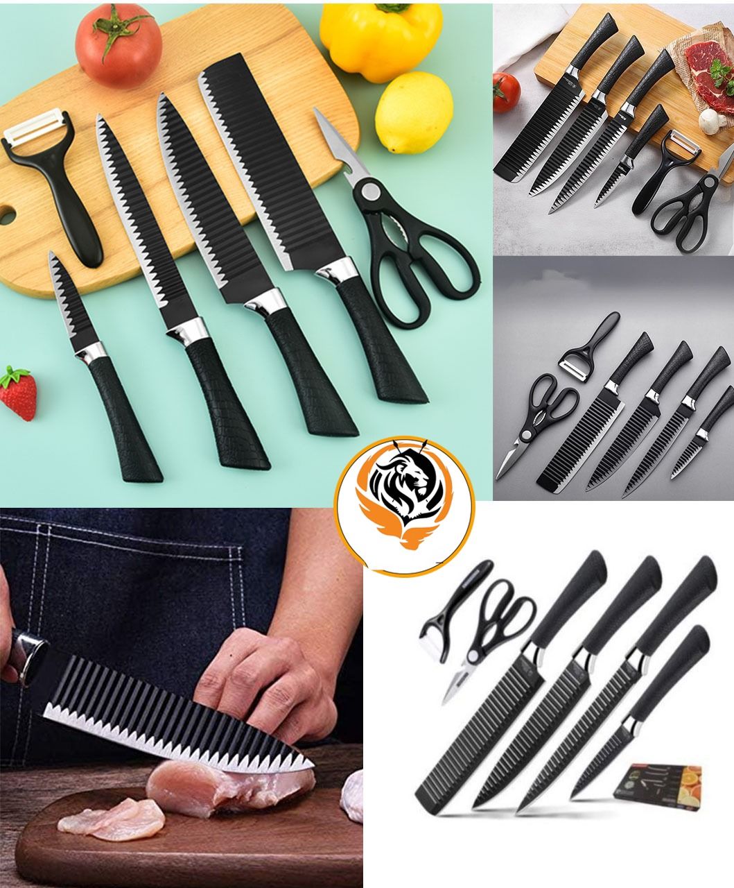 6-Piece Professional Kitchen Knife Set – Forged High-Carbon Stainless Steel 🔪🎁_0
