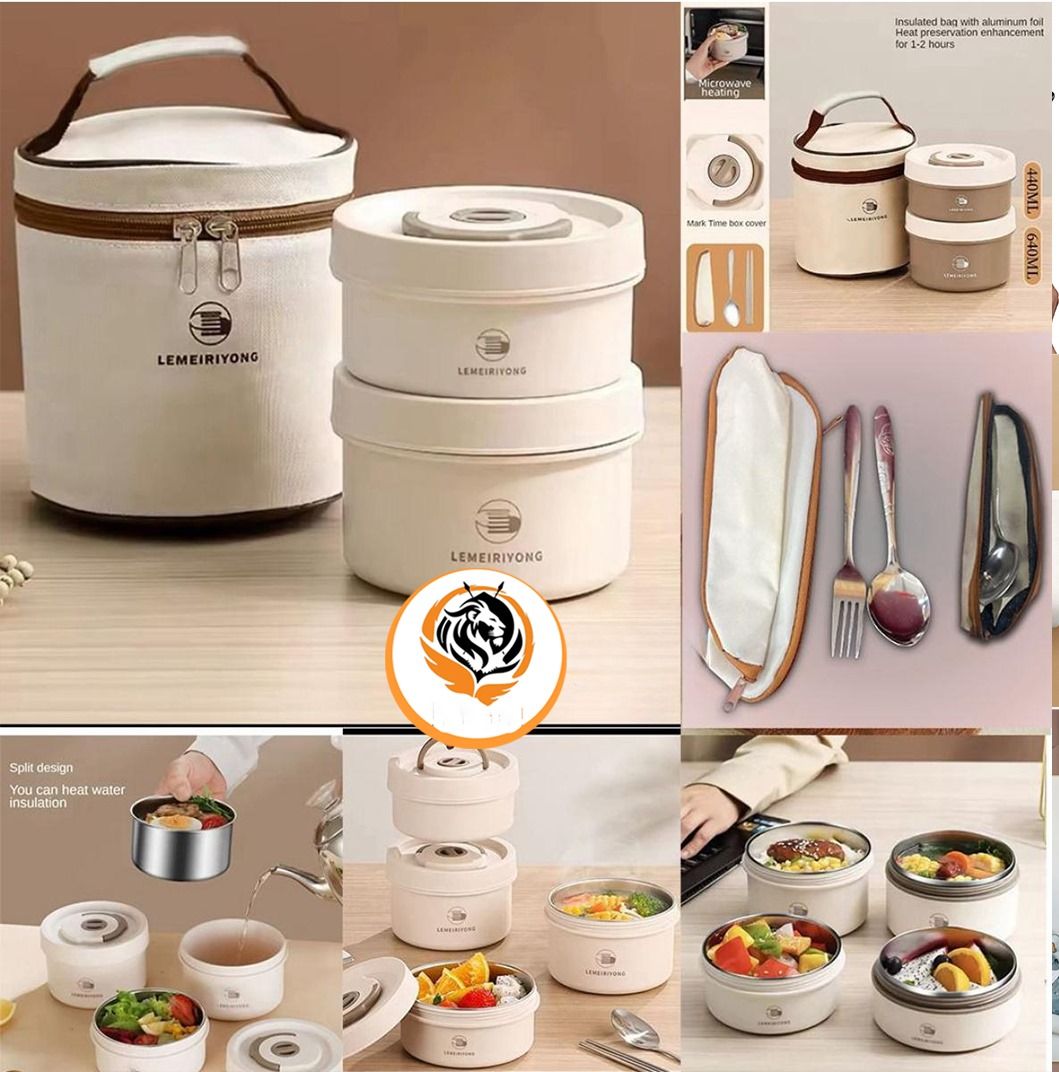 Stainless Steel Lunch Box with Fork & Spoon – Eat Fresh Anywhere 🥗🍱✨_0