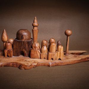 Wooden Village | Mixed Wood | 52*12*17cm_0