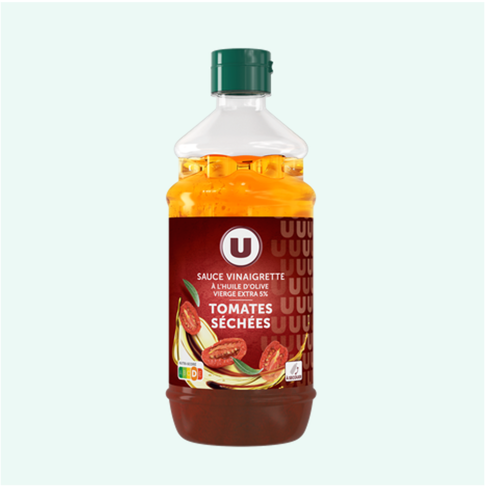U Sauce Vinaigrette à l'Huile d'Olive Vierge Extra Tomates Séchées 550ml_0