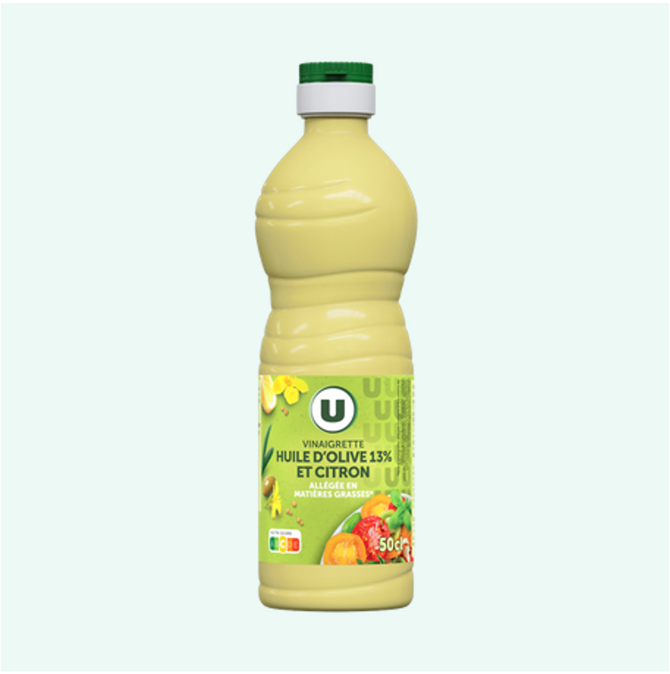 U Vinaigrette Huile d'Olive et Citron Allégée en Matières Grasses 50cl_0