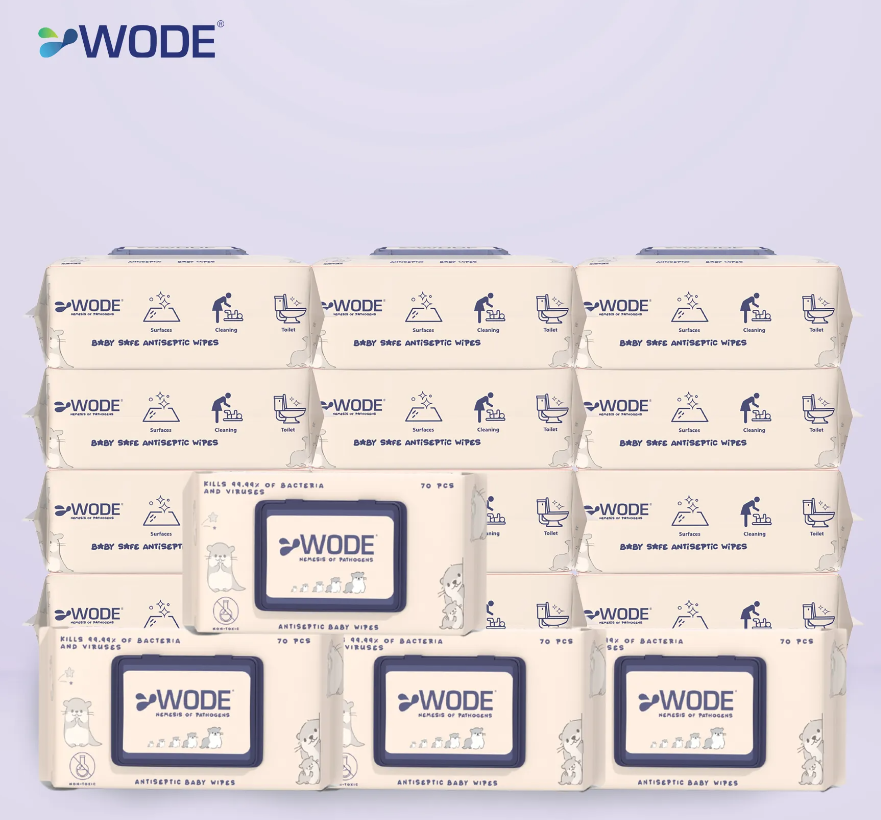 WODE WIPES Baby Safe Antiseptic Wipes - Big (70 Sheets)_0