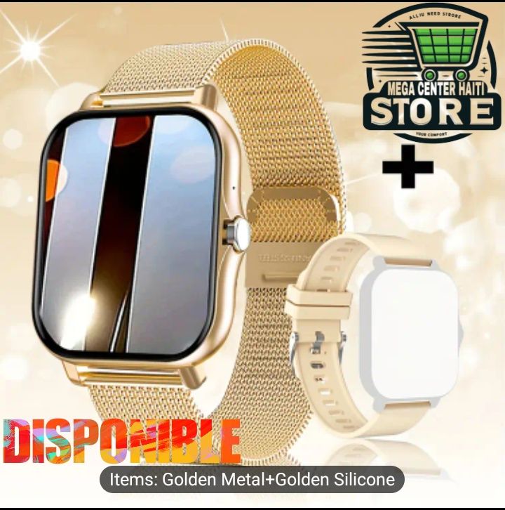 Montre intelligent Connecter (Smart Watch) Double 2 Bracelet 1 Stainless 1 silicone _0
