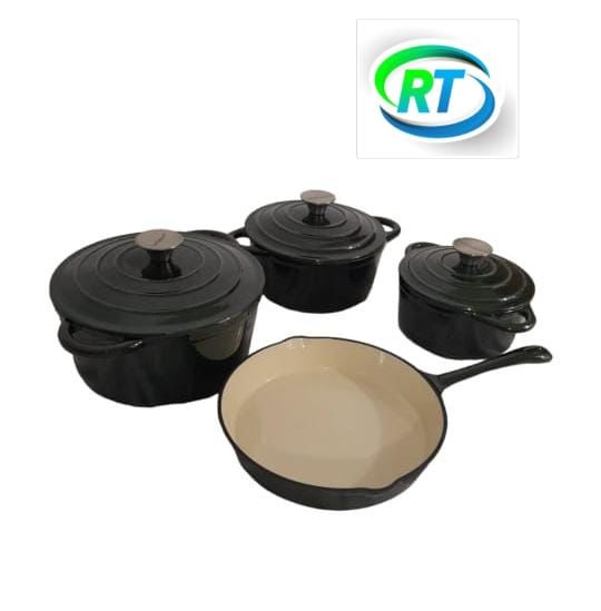 7-Piece Cast Iron Cookware Set – Durable & Versatile Kitchen Essentials 🍳🔥_2