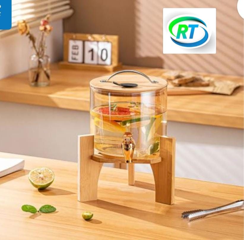 Elegant Water Dispenser with Wooden Stand – Stylish Hydration Solution 💧🌳_1