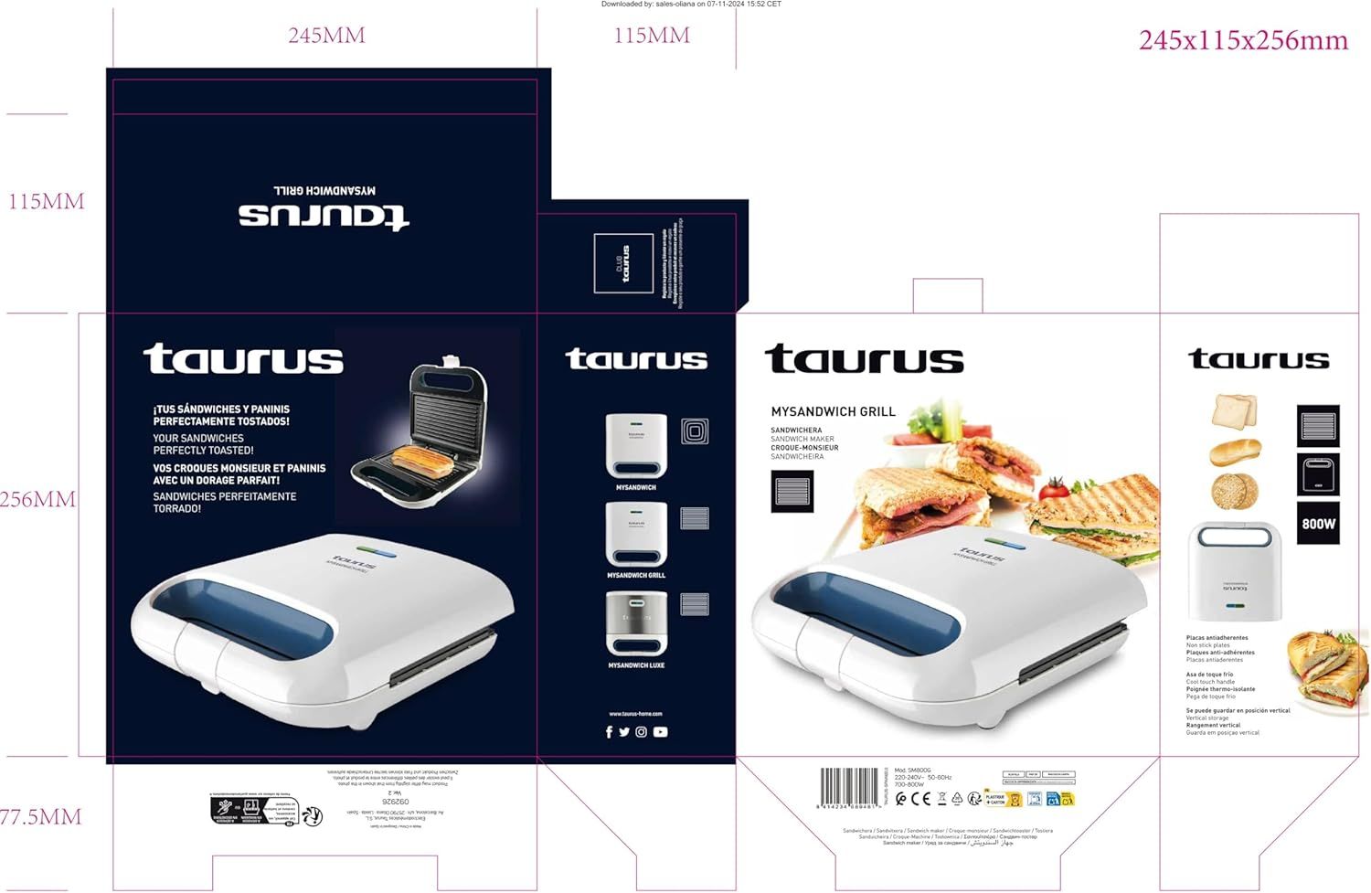 SANDWICH MAKER -TAURUS- MYSANDWICH GRIL_3