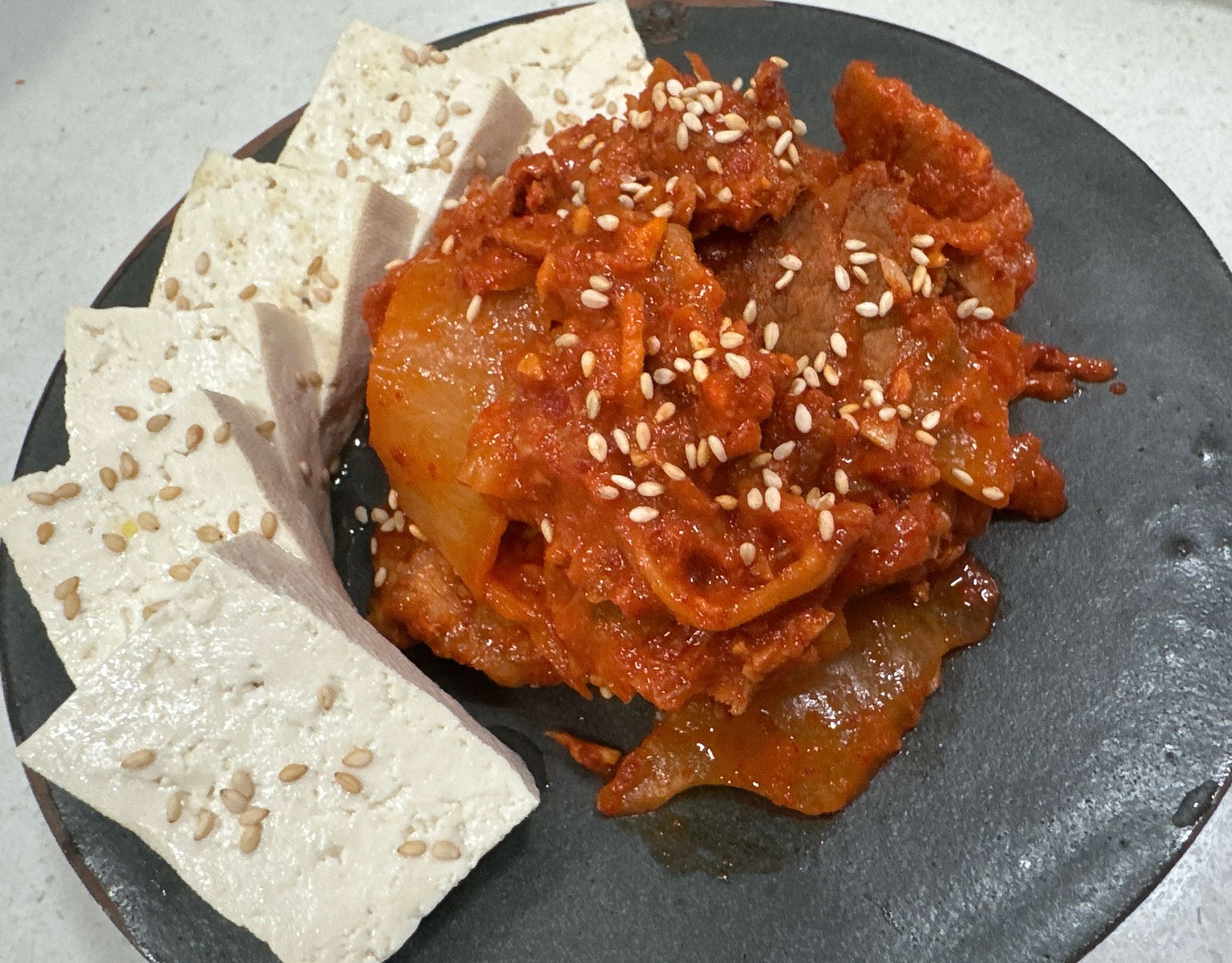 두부김치 Tofu with Stir Fried Kimchi_0