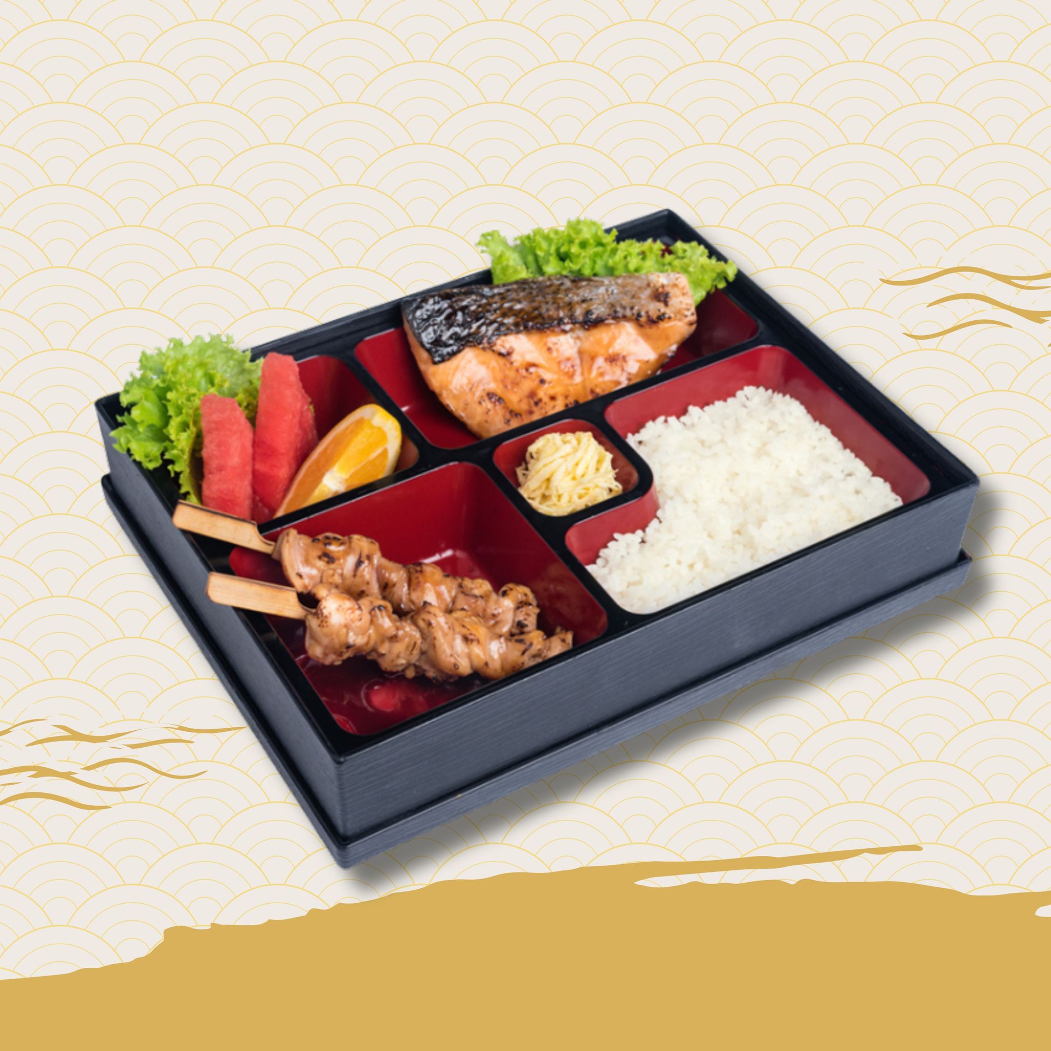 Salmon & Yakitori Bento_0