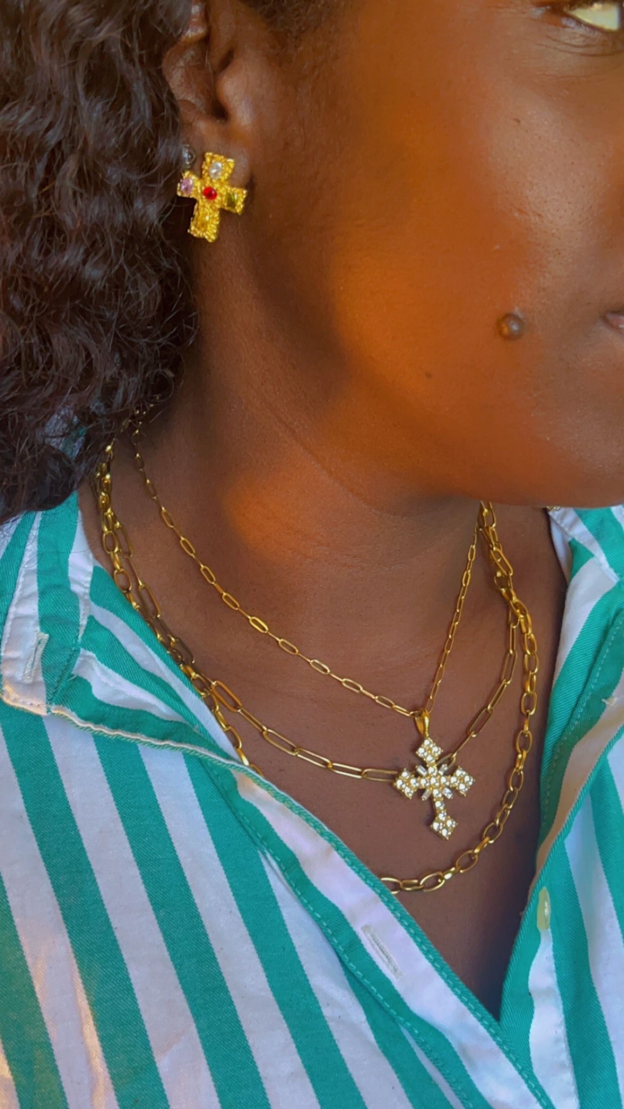 Diamond pendant Cross Necklace _3