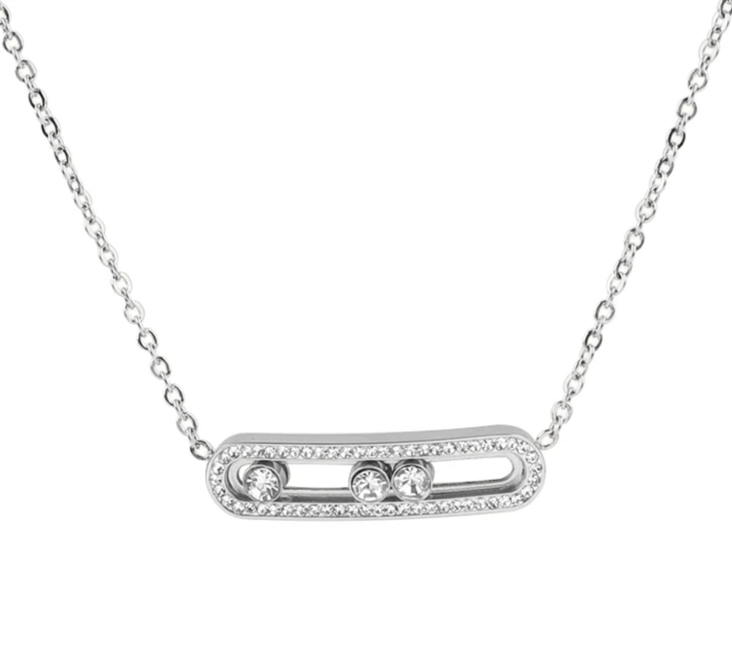 Movable Diamond Pendant Necklace _0