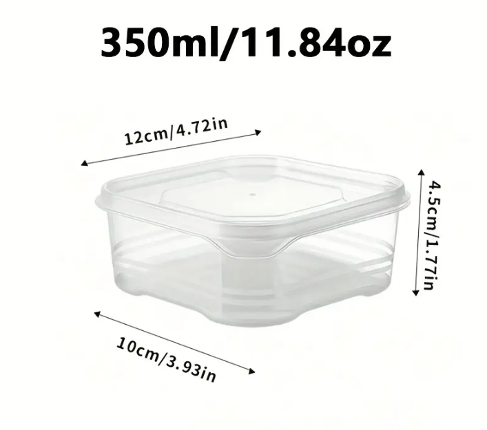 05pcs Box 350ml Outdoor Portable Bowl, pp Material Sealed Leak-proof._6