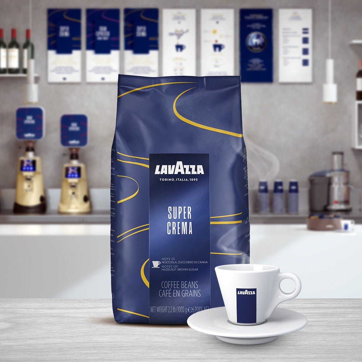 LavAzza Super Crema Espresso Coffee beans 1.KG_0