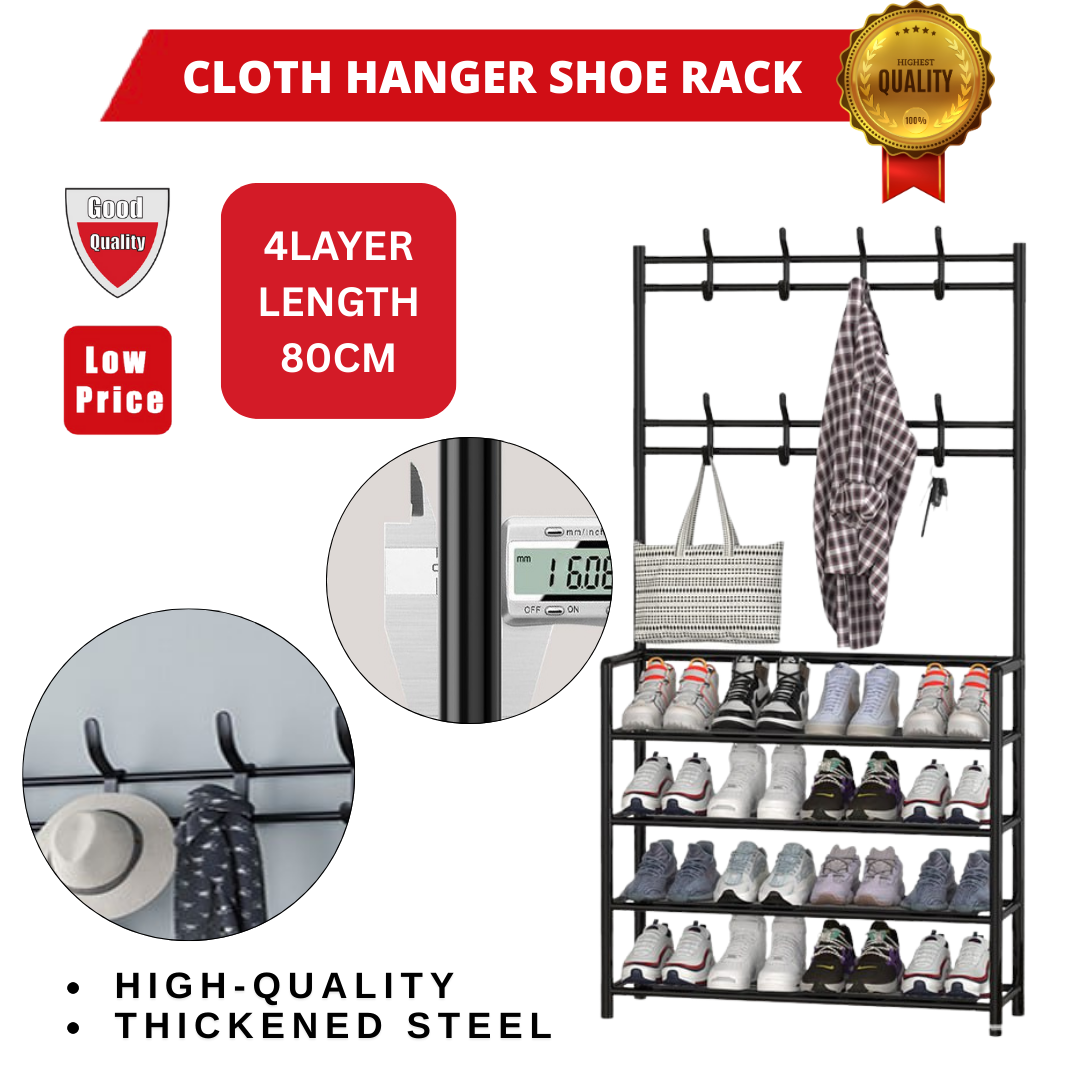 CLOTH HANGER SHOE RACK 4L 80CM NO COVER_0