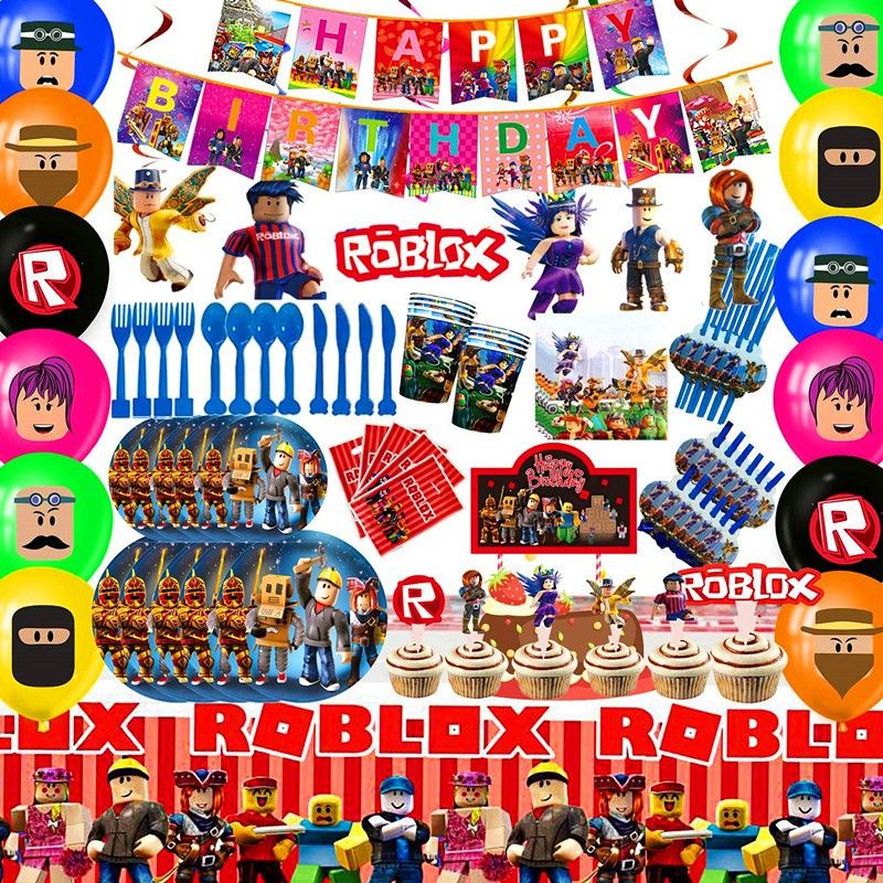 SET DE FIESTA DE CUMPLEAÑOS ROOBLOX NIÑA/NIÑO_2