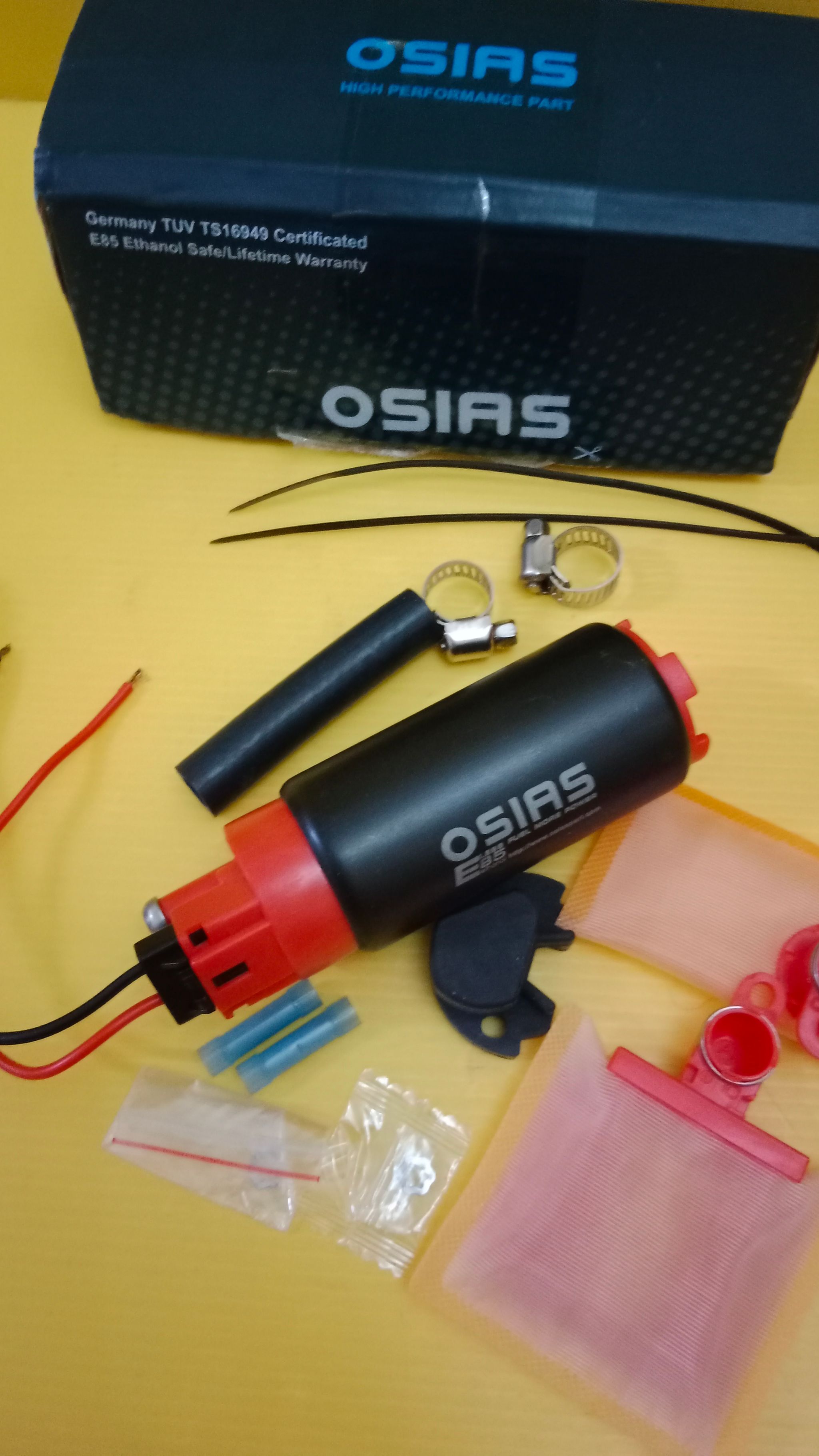   OSIAS 340LPH Fuel Pump Universal In-Tank | High Flow 12V Petrol E85 | Turbo/NA Modified Car Support 600HP_1