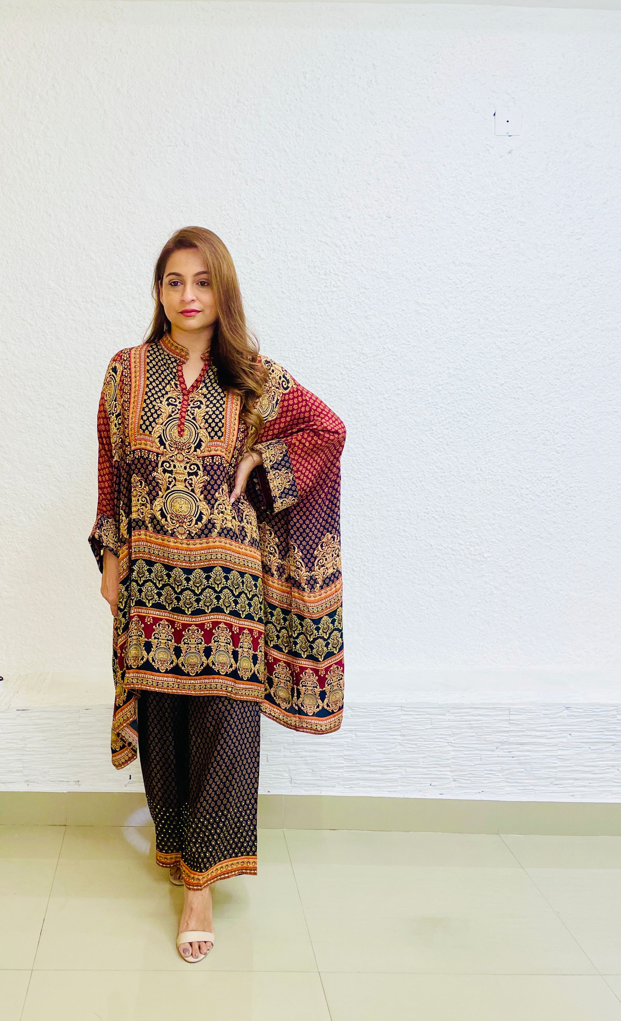 Brown Kaftan Set_0
