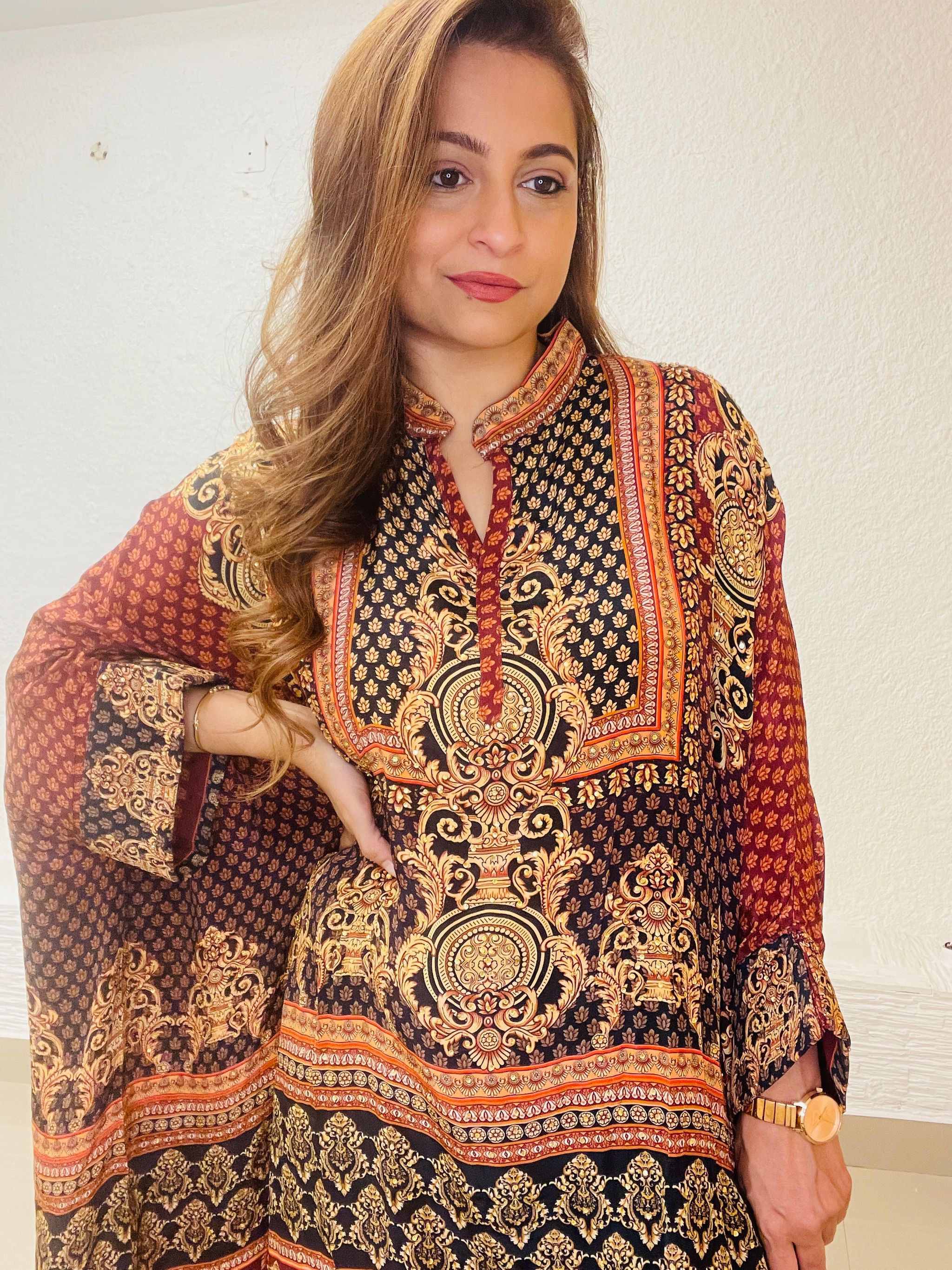 Brown Kaftan Set_1