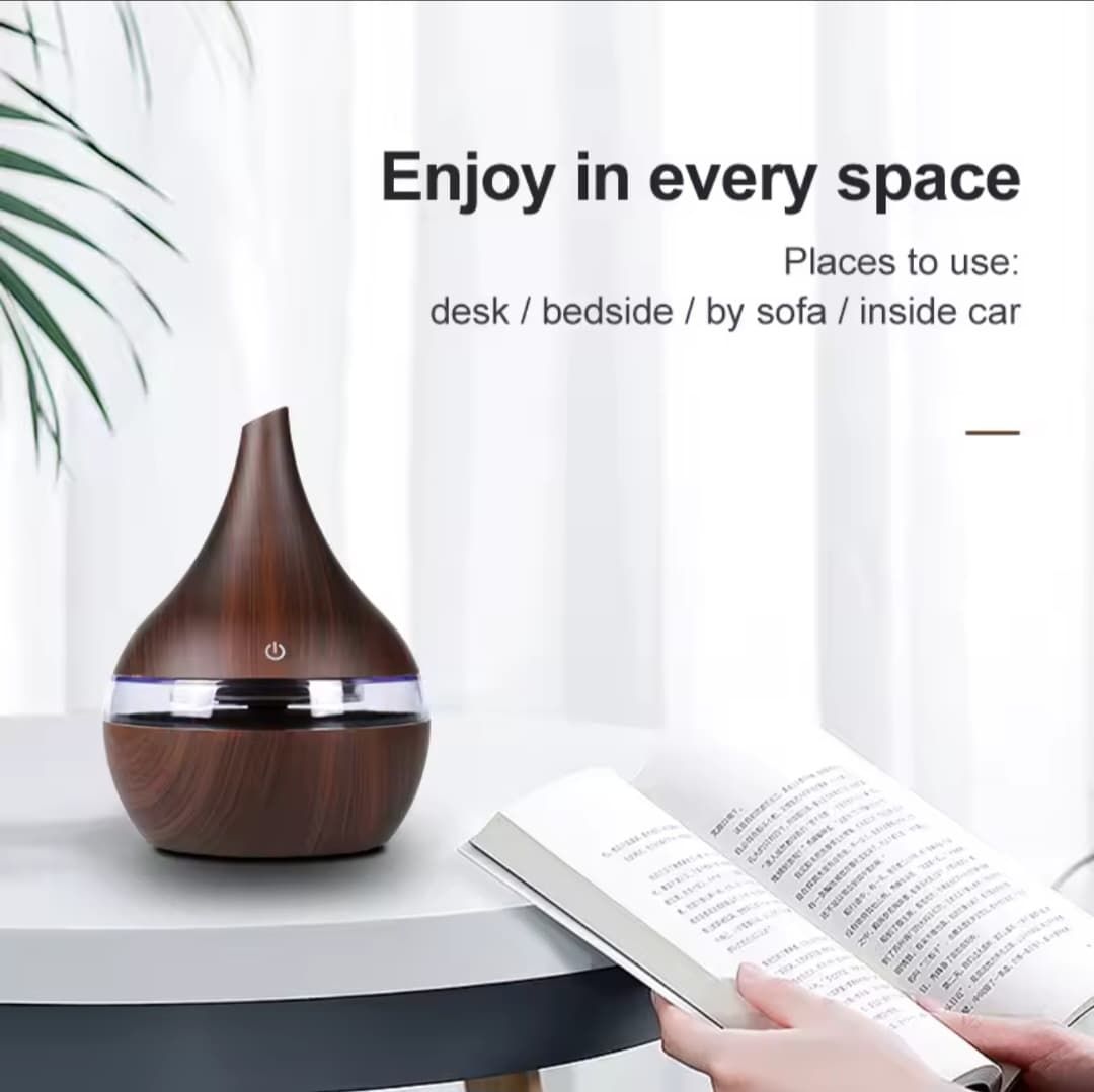 Ultrasonic Essential Oil Diffuser & Air Humidifier – Wood Grain Edition_0