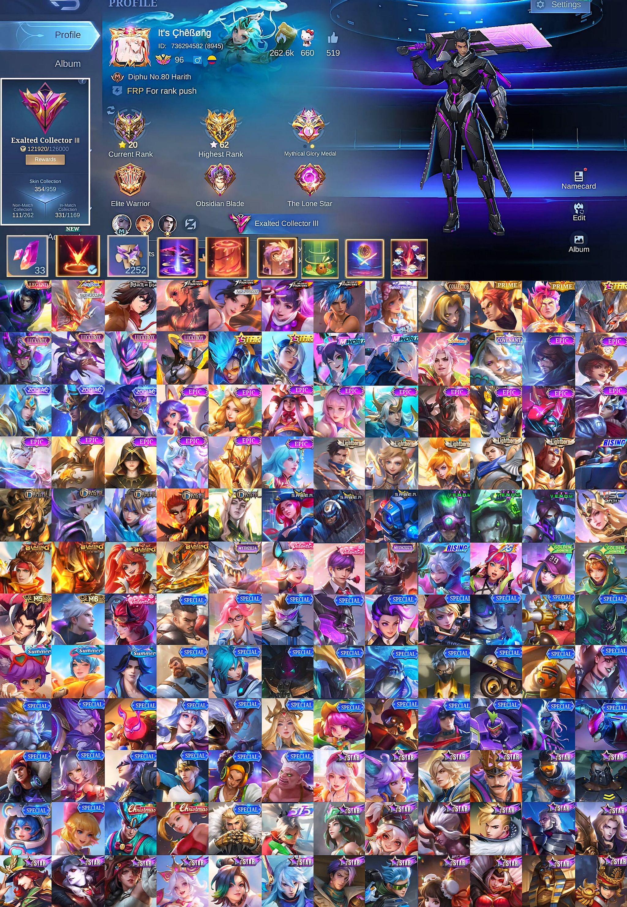 [Exalted3] 354 Skins | Fanny Mikasa | Gusion KOF _0