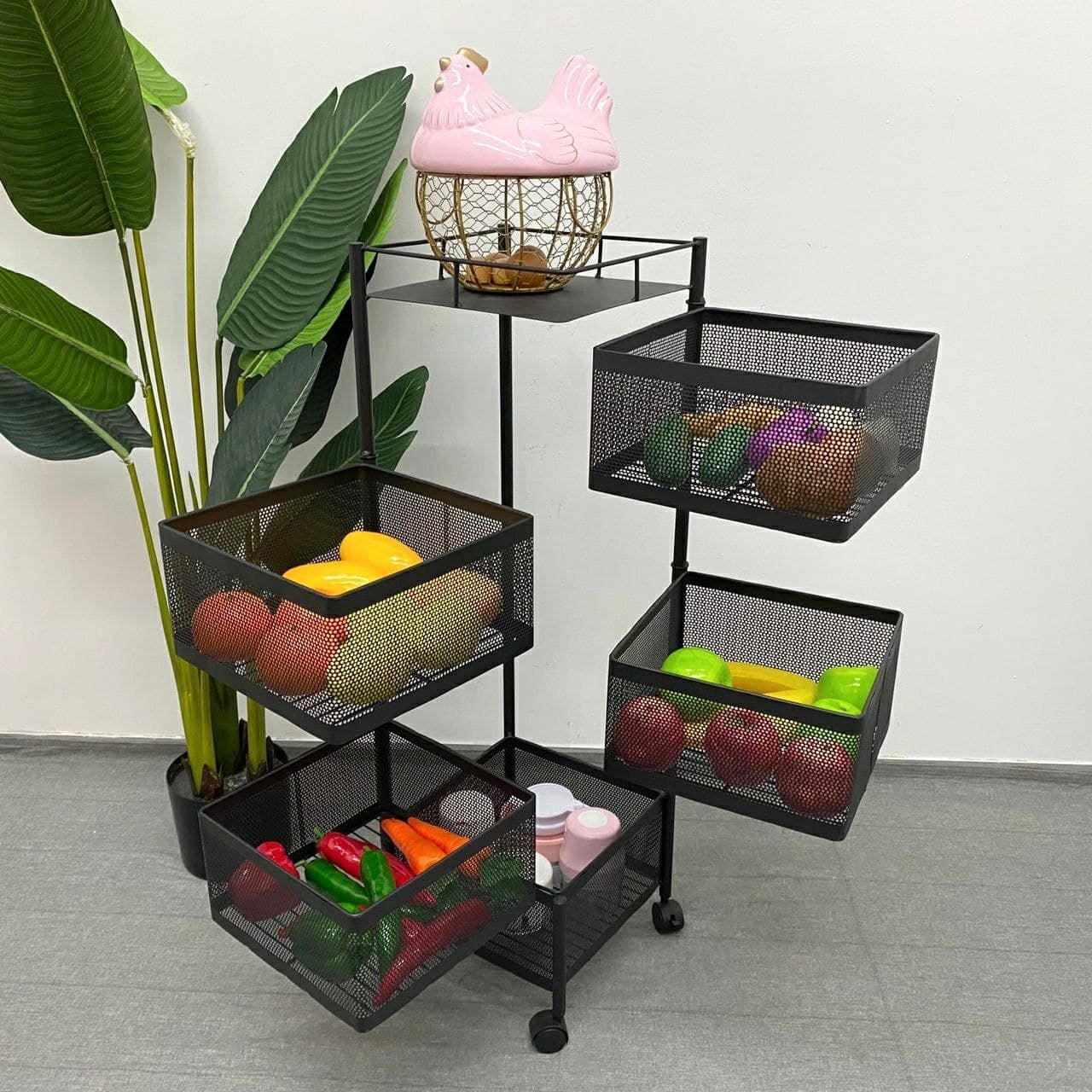 Rotating Kitchen Storage Basket Square_3
