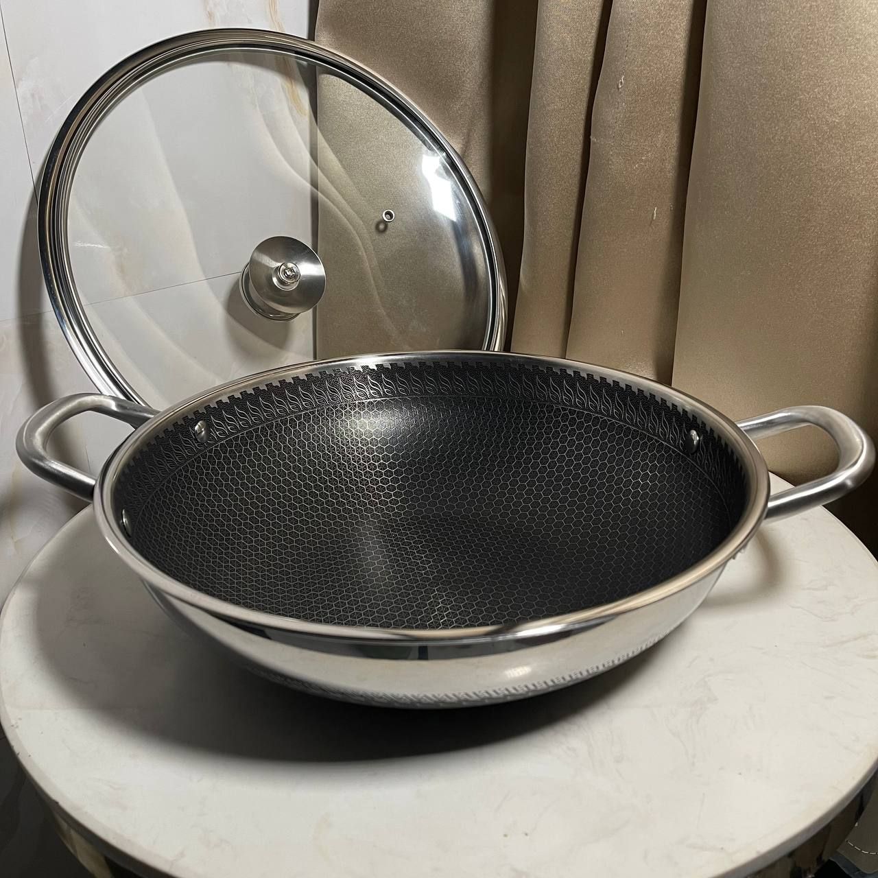 Hexa Wok 304 Stainless-Steel | 34 cm 7 Layer Composite (C521)_1