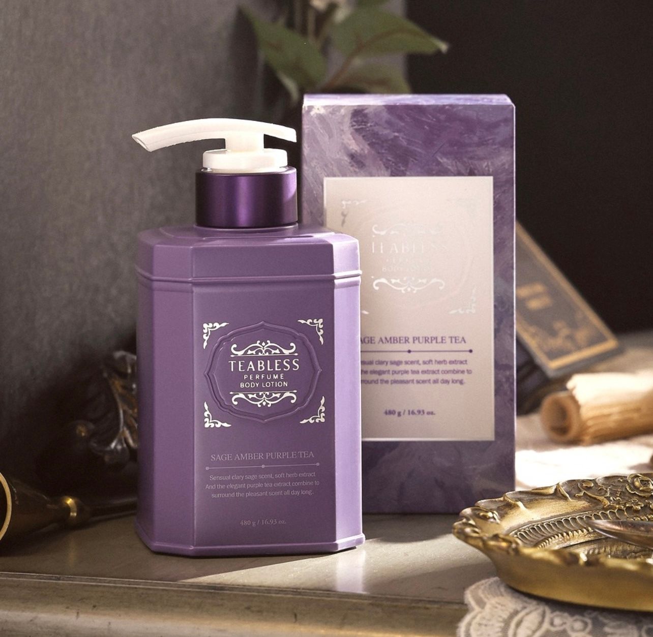 Teabless Purple Tea Perfume Body Lotion floral woody scent, 480 g, _0