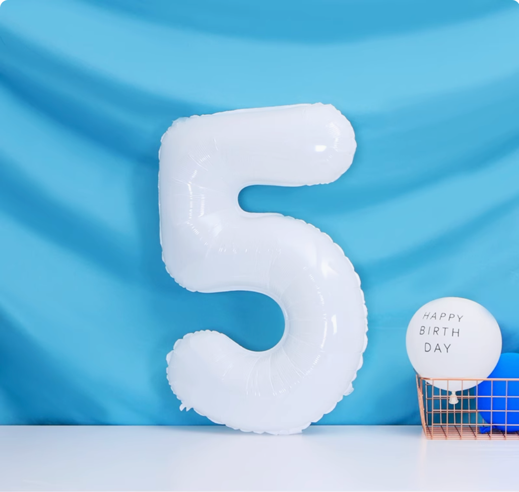 40" White Foil Number Balloon_3