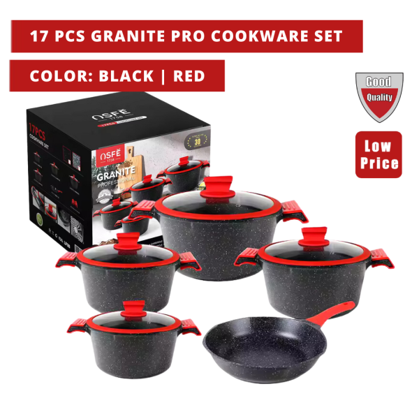 17 PCS GRANITE PRO COOKWARE SET_0