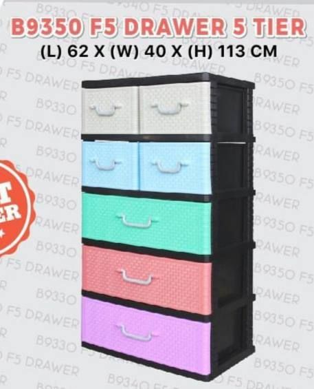 DRAWER 5 TIER MIXED COLOUR_0