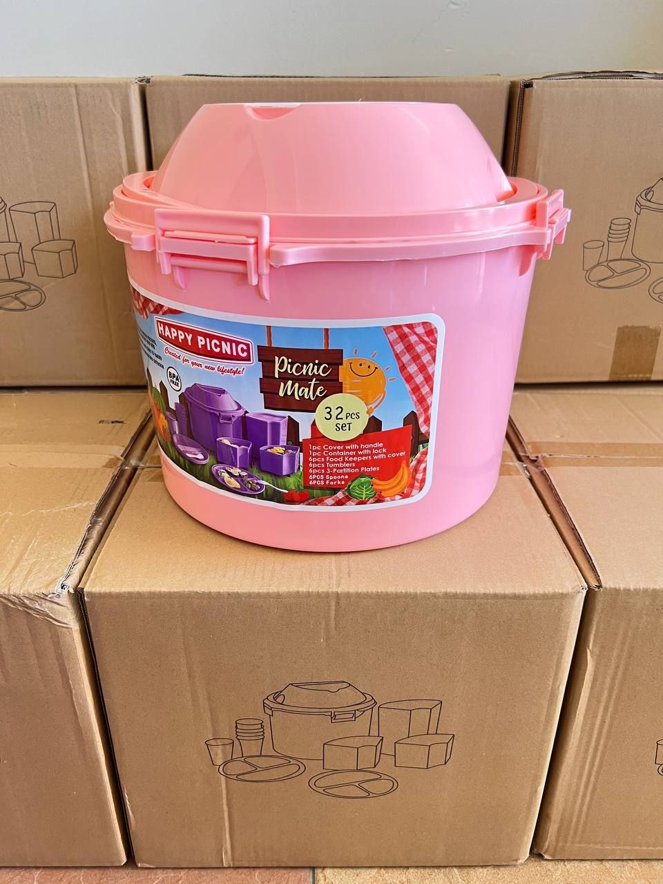 32 PCS PICNIC SET LIGHT PINK_0