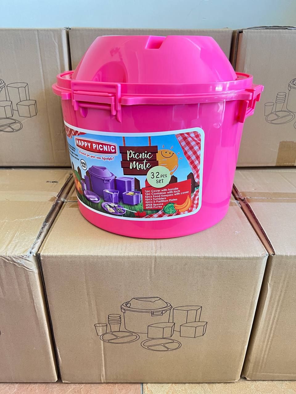 32 PCS PICNIC SET ROSE RED_0