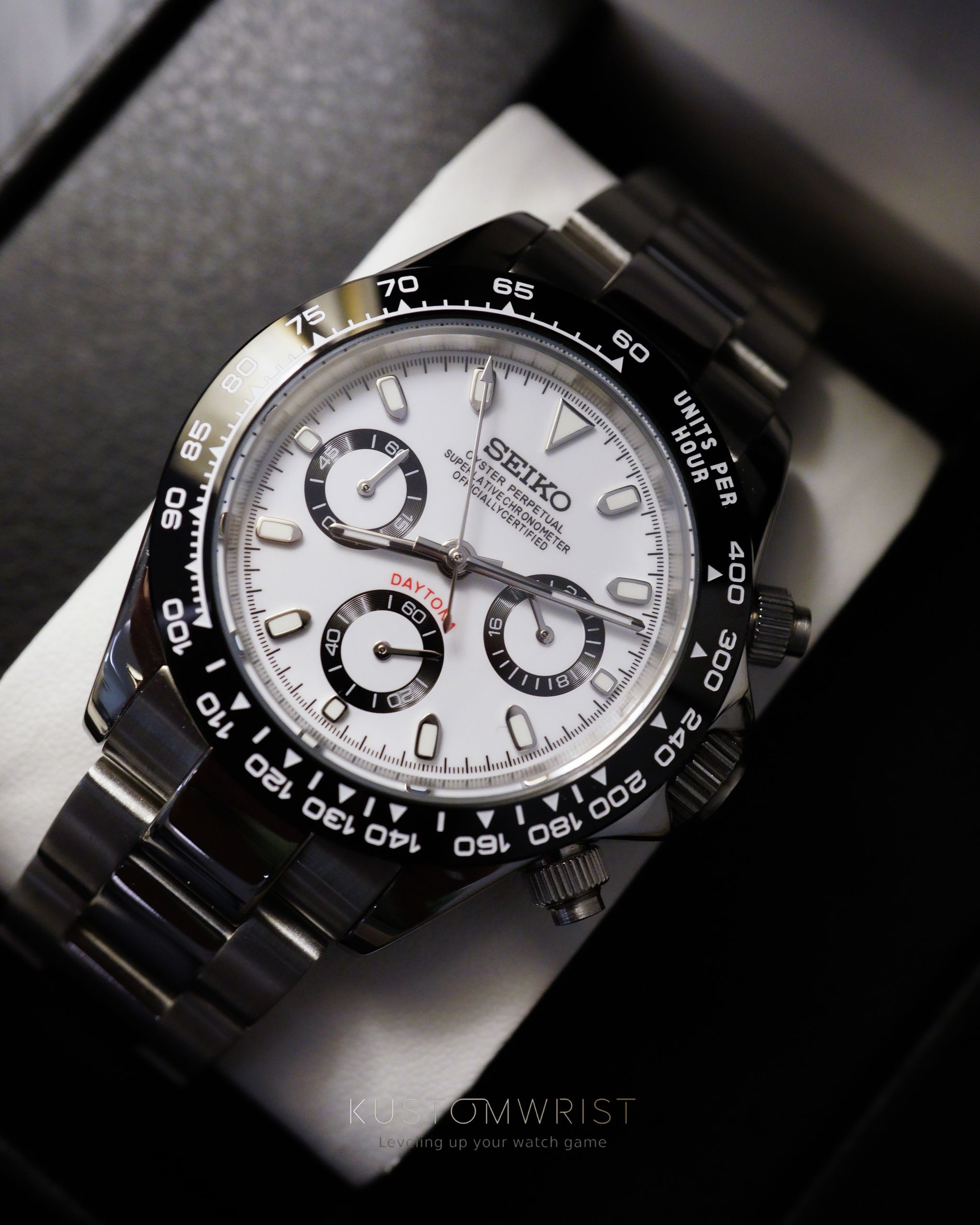 Seiko 'Daytona' Mod White Dial_0