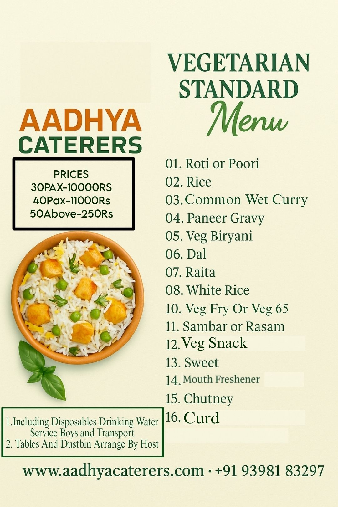 Veg Standard Menu _0