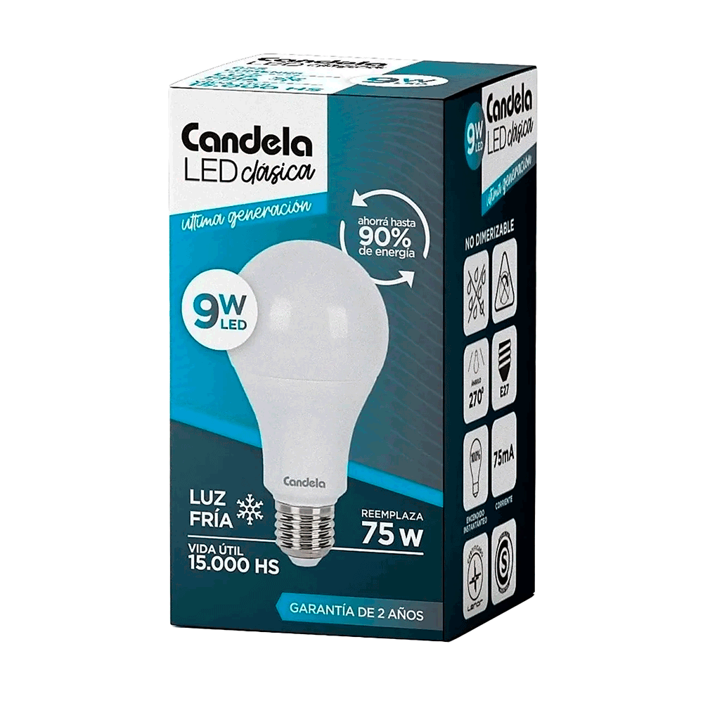 Foco Candela Clásica Led 9W_0