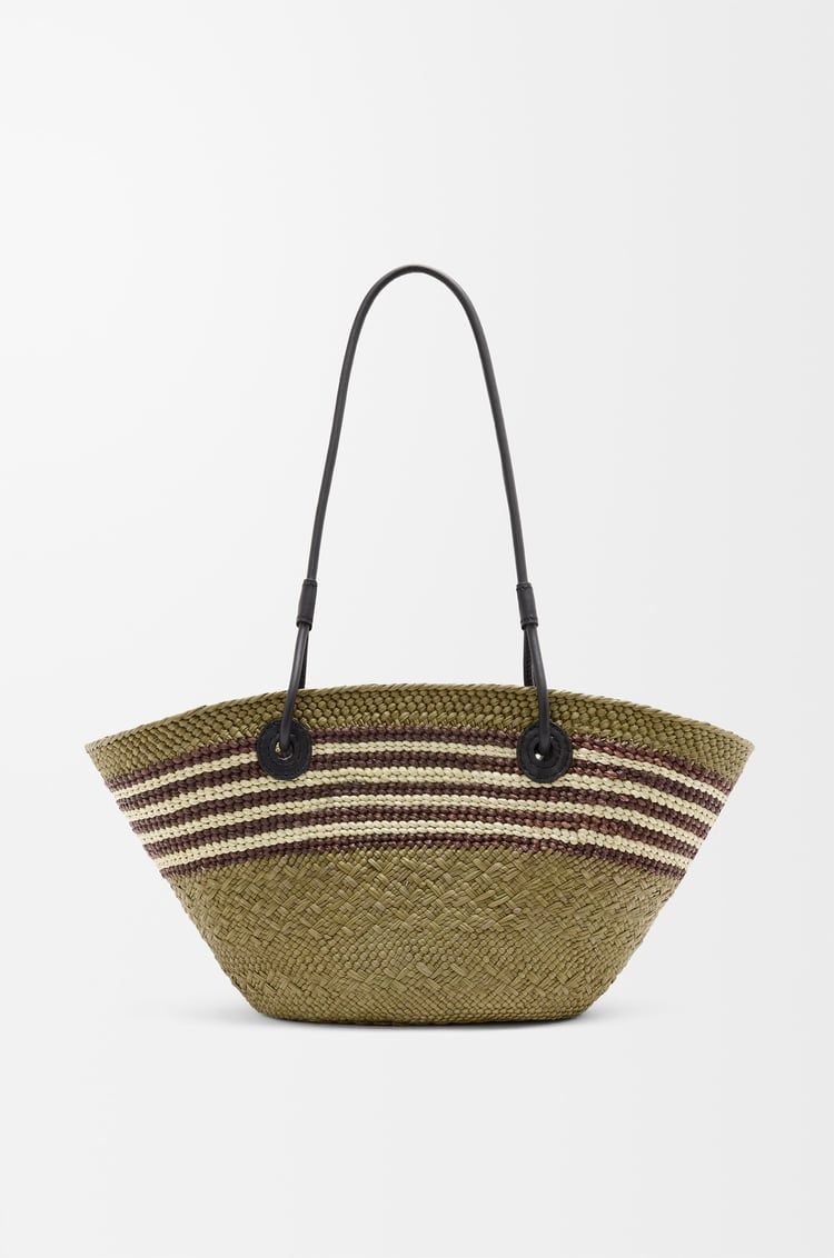 Limited edition - Loewe small anagram green raffia bag  _6