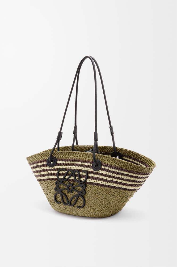 Limited edition - Loewe small anagram green raffia bag  _5