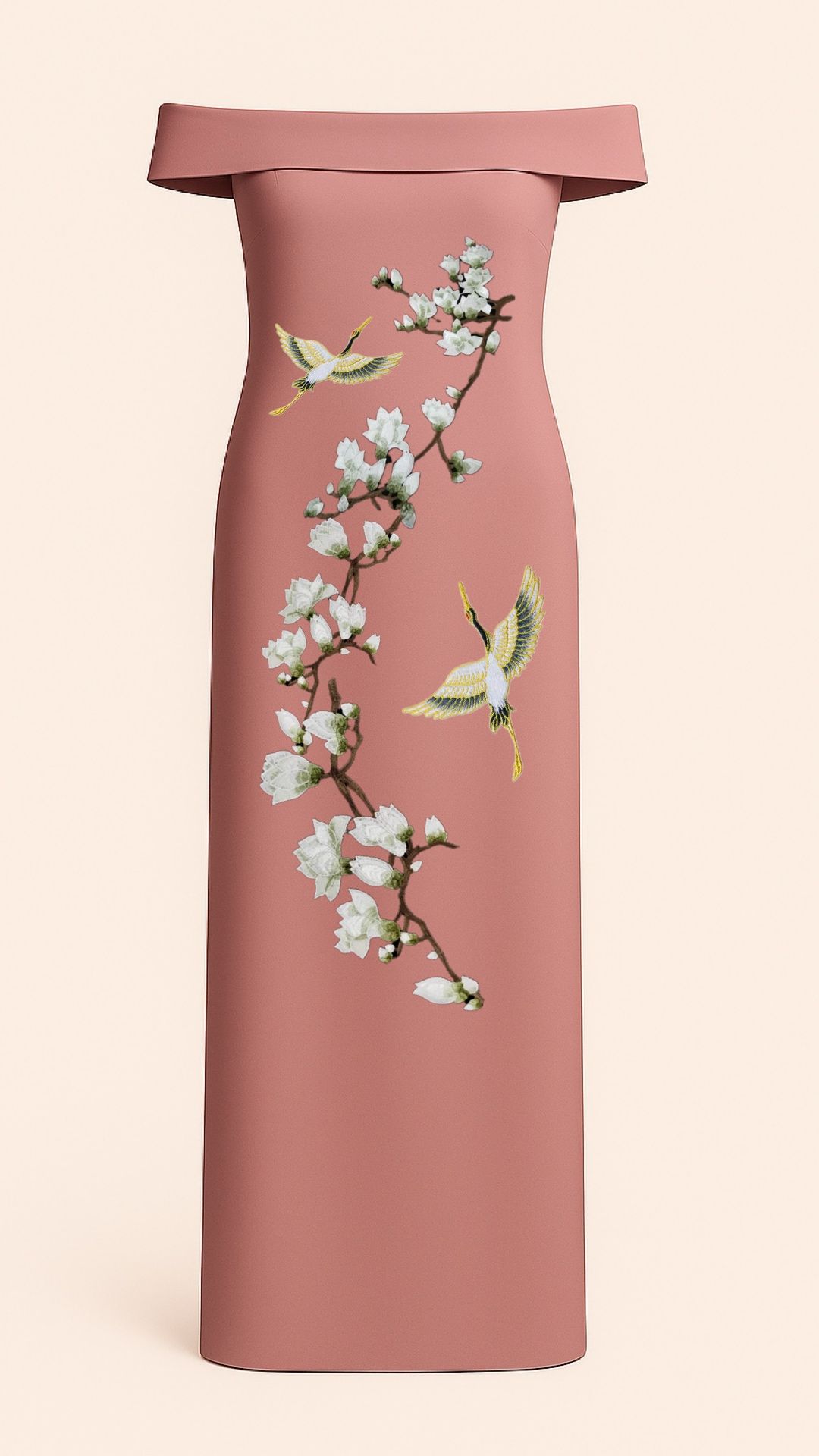Magnolias Off-Shoulders Dress_1