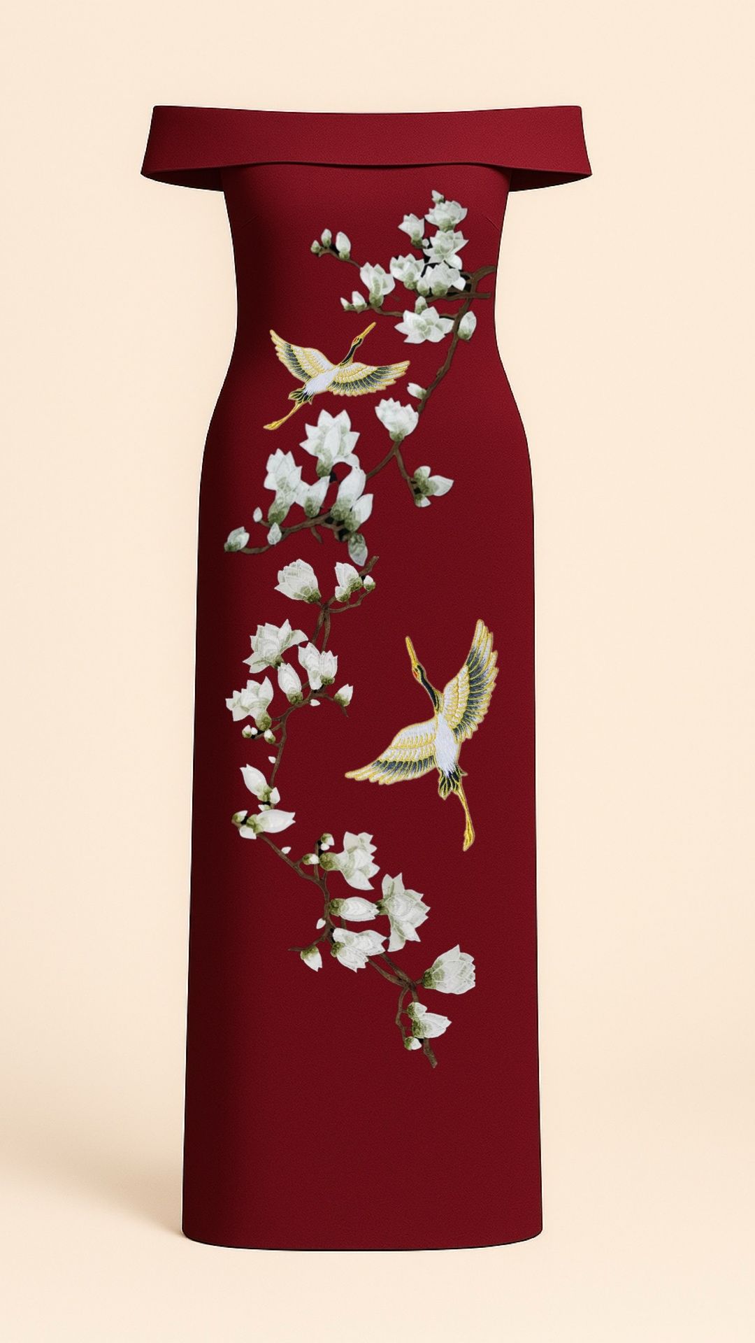 Magnolias Off-Shoulders Dress_2