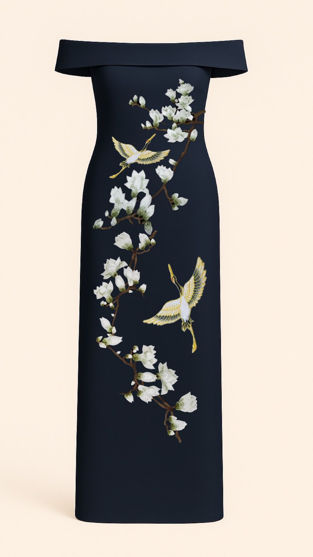 Magnolias Off-Shoulders Dress_3
