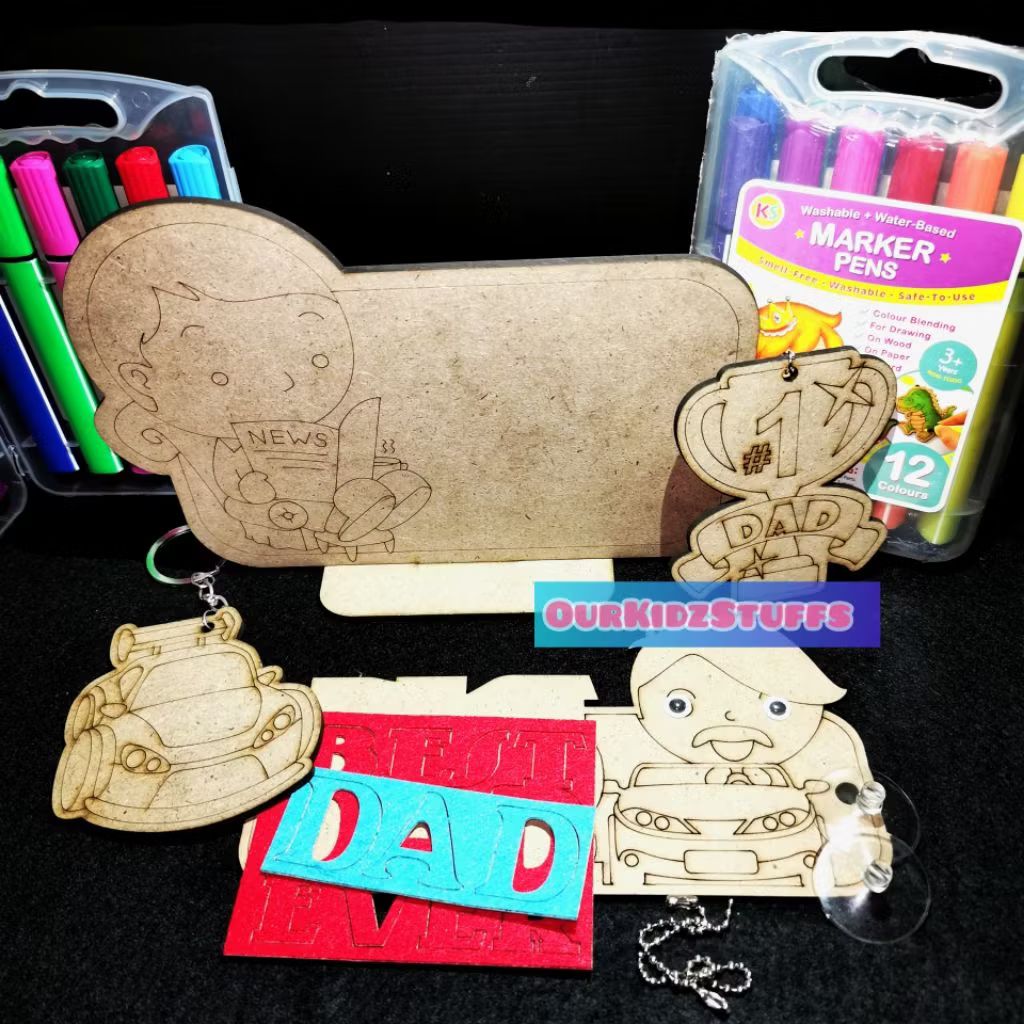 DIY Felt Craft Father's Day Car Display Board Kit_7