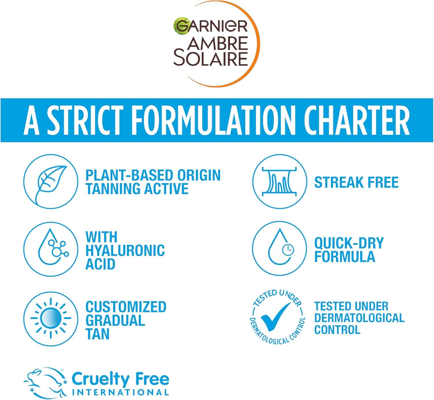 Garnier Ambre Solaire Natural Bronzer, Self Tan Drops for Face, Hyaluronic Acid & Coconut Water, Tailor Made Glow, Gradual & Natural Fake Tan, Approved by Cruelty Free International, Vegan, 30ml_5