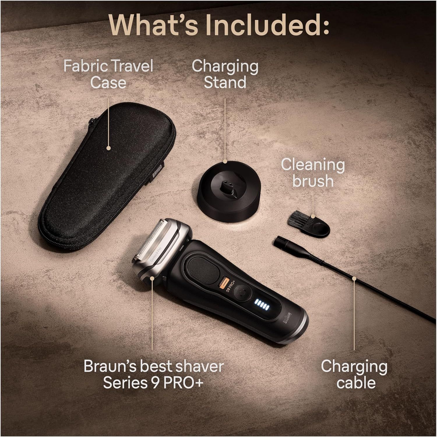 Braun Series 9 PRO Plus Electric Shaver for Men, 5 Pro Shave Elements and Precision Long Hair ProTrimmer, Charging Stand, Wet and Dry Electric Razor with 60min Runtime, 9510s, Black_2