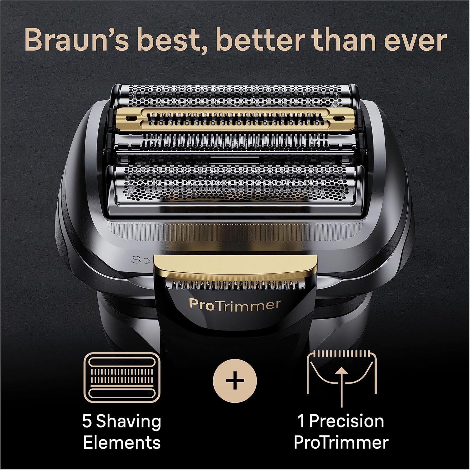Braun Series 9 PRO Plus Electric Shaver for Men, 5 Pro Shave Elements and Precision Long Hair ProTrimmer, Charging Stand, Wet and Dry Electric Razor with 60min Runtime, 9510s, Black_3