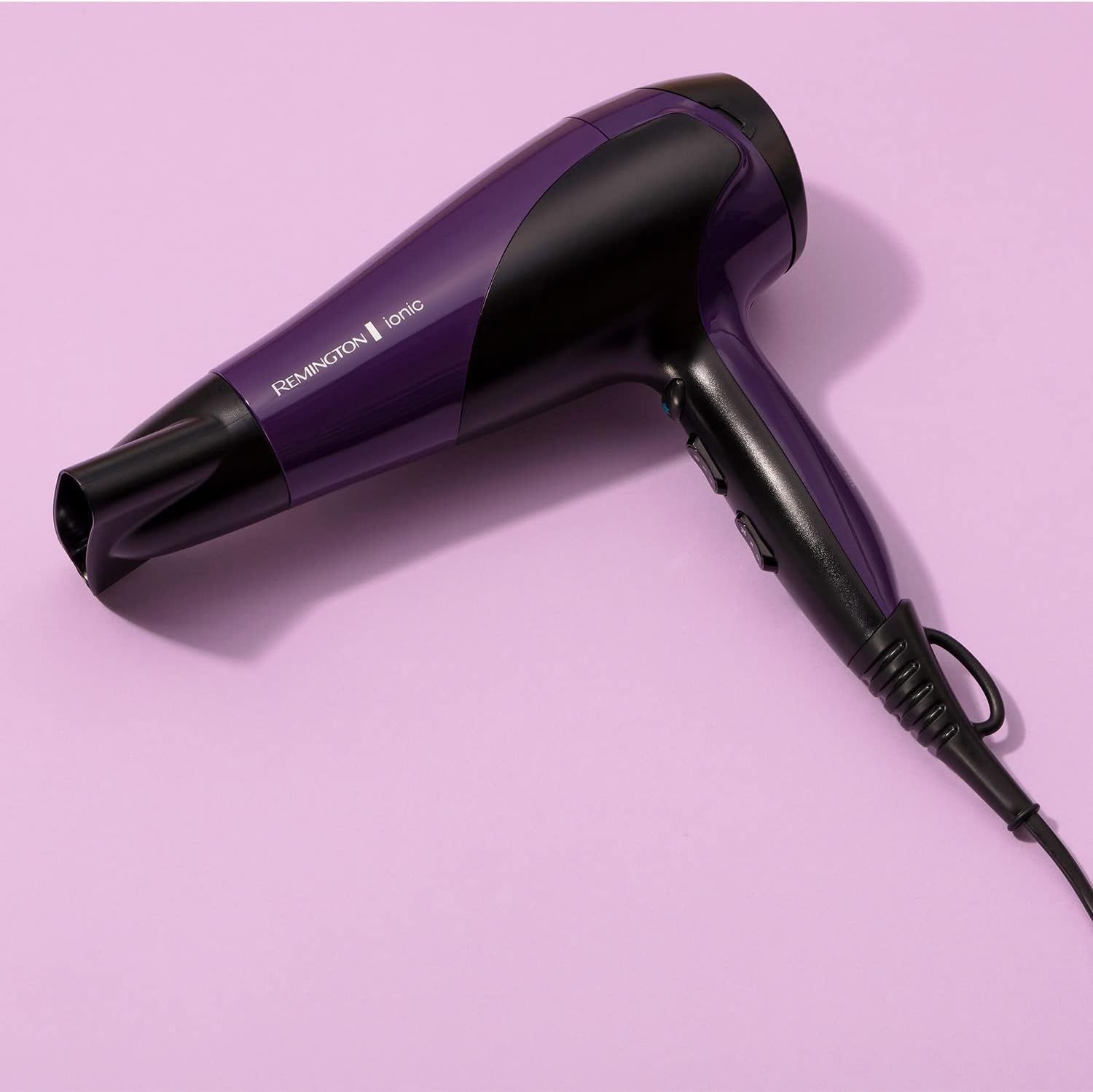 Remington Hair Dryer Ionic (Powerful, Fast Professional Styling, Diffuser, Concentrator, Ionic Conditioning for Frizz Free Hair, 3 Heat / 2 Speed Settings, Cool Shot, 2200W, Purple) D3190_5