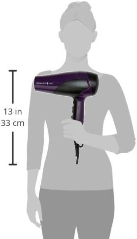 Remington Hair Dryer Ionic (Powerful, Fast Professional Styling, Diffuser, Concentrator, Ionic Conditioning for Frizz Free Hair, 3 Heat / 2 Speed Settings, Cool Shot, 2200W, Purple) D3190_4