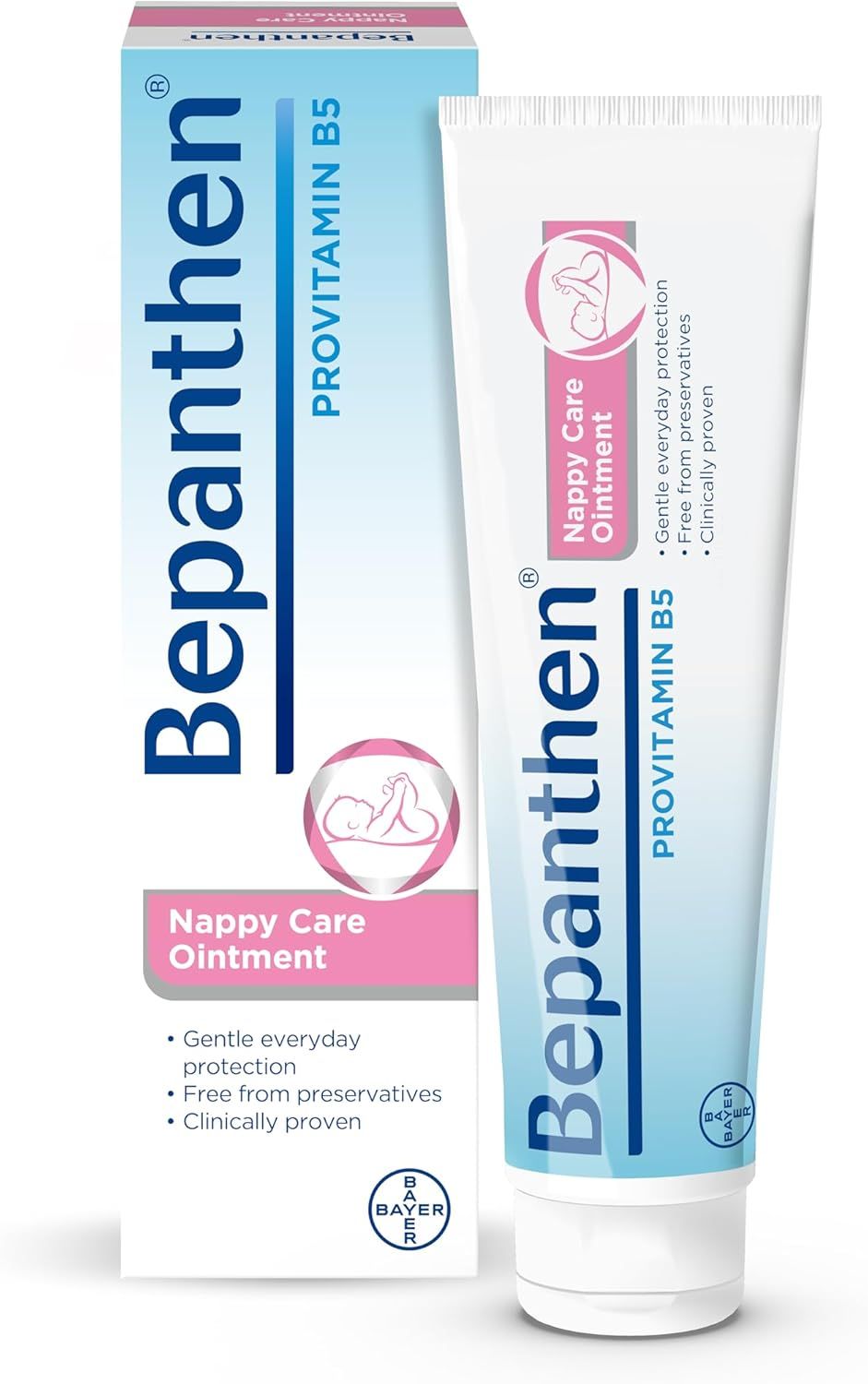 Bepanthen Nappy Care Ointment | Nappy Cream with Provitamin B5 | Suitable for Newborns Skin, 100 g (Packing May Vary)._0