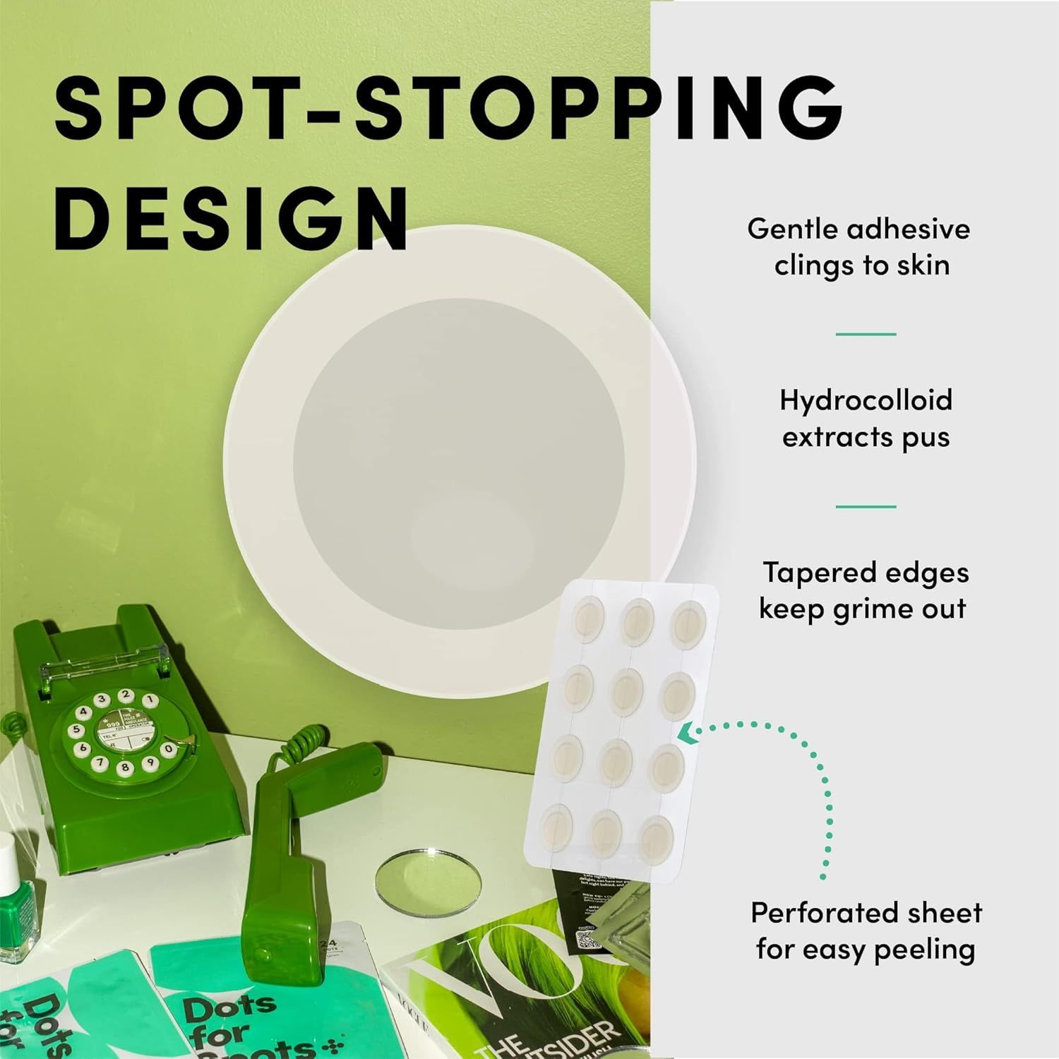 Dots for Spots Acne Patches - Pack of 24 Translucent Hydrocolloid Pimple Patch Spot Treatment Stickers for Face and Body - Fast-Acting, Vegan & Cruelty Free Skin Care_5